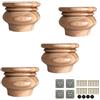 FENGSHOUU 5cm Gambe per Mobili in Legno Massello,4pz Piedi di Ricambio Non Finiti,Piedini Tondo per Divani,con Piastra di Montaggio e Viti,per Porta Tv,Ottomano,Tavolino,Cassettone,Armadio(5x7cm)
