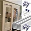 Blazea Binario per Porta Scorrevole Kit Ferramenta per Ante Scorrevoli Bypass da Cucina, Binario per Ante Scorrevoli Doppie, Binario per Ante Bypass Dell'armadio(Silver,230cm(90.6in))