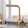 XJTNLB Miscelatore 3 Vie Cucina Oro Rubinetto a Tre Vie per Lavello Cucina a Doppia Leva 3 in 1 Miscelatore Cucina per Acqua Potabile