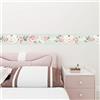 Dostear Bordi Greche Pannelli Adesivi Bordo Adesivo per Pareti Striscia Adesiva Muro Decorativa Greca Adesiva per Parete peonia rosa 15 X 300CM