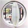 HEFJIAYCIQ Finestra Rotonda Girevole in Lega Di Alluminio, Finestra Ad Oblò Con Maniglia in Vetro Temperato Con Decoro A Parete, Finestra A Battente Per La Cucina,White 1,30cm/11.8in