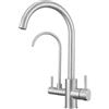 XJTNLB Rubinetto Cucina 3 Vie Osmosi Spazzolata con Doppia Leva Rubinetto per Depuratore Acqua Sus 304