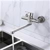 MINUS ONE Rubinetto da parete da cucina, da parete, per lavello, miscelatore monocomando, per cucina, con beccuccio girevole a 360°, in acciaio inox
