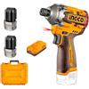 Ingco Cirli16178e Avvitatore a Impulsi a Batteria 16 V 170 nm 2 Batterie Valigetta Brushless