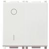VIMAR 14015.2 PLANA Interruttore 2P 16 AX 250 V~, illuminabile, tasto sostituibile, bianco - 2 moduli. Max 200 W per lampade con alimentatore integrato (IEC 60669-1:2017)