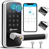 OLUMAT Smart Lock con maniglia: serratura per porta d'ingresso senza chiave Wi-Fi - Serrature intelligenti per porta d'ingresso - Serratura biometrica con impronte digitali - Serratura intelligente