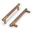 COTYKILEY 10 maniglie per armadio zigrinate in rame champagne da 128 mm, maniglie per armadio da cucina, maniglie per cassetti, cassettiera