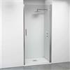 BELLOBATH Box doccia - Nicchia cabina Doccia porta battente - Senza profili inferiori - Vetro temperato trasparente 6 mm anticalcare - Telai argento lucido - Larghezza adattabile 71-75 cm - Altezza 195 cm