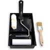 Tecno Prodist Kit Smalto 2 Mini Rulli di Vernice Antigoccia e Smaltare con Secchio e Pennello - Ideale per Laccare Metallo, Legno e Smalto - Qualità Professionale - 2 Rulli 11 cm - Pennello 40 mm - Vaschetta