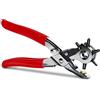 KATUR Punzonatrice girevole per pelle, pinza foratrice per cinture, pinza girevole per occhielli con 6 fori multidimensionali per cinture, scarpe, borse, carte, gomma