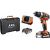 AEG BSB18C2 LI-202C Trapano Avvitatore Compatto, 2 Batterie da 2.0Ah, Impugnatura Ergonomica, Lungo 191mm, 50 Nm (2.0 Ah) / 60 Nm (4.0 Ah) di Coppia Massima, 2 Velocità: 0-450 / 0-1800 rpm
