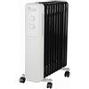 BRICOZONE Radiatore A Olio 2500W Con Tredici Elementi Termici Tre Livelli Di Riscaldamento Termostato Regolabile Protezione Anti Surriscaldamento Ruote Scorrevoli Avvolgicavo Integrato Per Casa