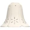 Keyhomestore- Paralume Artigianale in Ceramica Bianca - Design Elegante a 6 Petali, Ø 13 cm - Ideale per Base Lampada. Ceramica artigianale traforata Made in Italy.
