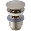 Parama Piletta di Scarico Click-Clack Universale Con Troppo Pieno per Lavabo e Bidet 1 1/4 in Ottone mod. Vajont (Spazzolato)