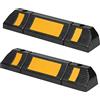 UISEBRT Parcheggio in gomma, per garage, 2 pezzi, in gomma, per parcheggio e parcheggio, 60 x 12 x 10 cm, colore nero + giallo (2 pezzi)