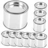 WATIIFUFU Barattolo Vernice in Ferro Rotondo 0, 1l, 10 Pezzi Argento