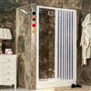 MOSCHITELLA Box doccia a nicchia in pvc a soffietto NEW Montaggio senza FORARE(74a89x185 H-Bianco) Apertura dx/sx. Con cerniere in 5 colori. Pannello traslucido mm 2