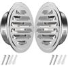 Generico 2 Pezzi Tappo Griglia Aerazione Tonda, Griglia Ventilazione in Acciaio Inox con Zanzariera, Griglia di Ventilazione per Bagno, Cucina, Pavimento, Tetto, Presa D'aria Muro da Esterno(100mm/3.93in)