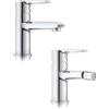 Generico Coppia di rubinetti bagno monocomando, miscelatori lavabo e bidet cromo - Boleco
