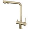ZPSPZ Rubinetto Miscelatore Tre Vie da Cucina Rubinetto Cucina Estraibile Acciaio Inox 2 Maniglie Rubinetto 3 Vie per Depuratore-Oro Spazzolato