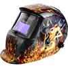 BSD Casco per Saldatura Automatico - Casco di Saldatura ad Energia Solare, Casco per Saldatura Autoscurante, Maschera di Saldatura Automatica - Fiamme