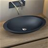 Mai & Mai Lavabo da Appoggio 59,3x35,1x10,7cm, Lavandino Bagno Ovale Colossum802 Lavabo da Minerale Fuso, Antracite Opaco