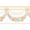 Dundee Deco BD6192 - Bordo per carta da parati preincollato, motivo floreale, verde, bianco, perla, marrone, rosa con ghirlande, 4,57 m x 12,95 cm