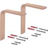 Gedotec COUNTRY - Console in legno di faggio, 250 x 200 mm, 2 pezzi, adatto per librerie