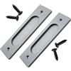Litoexpe - 2 maniglie a gola per ante scorrevoli da 15 cm, maniglie per porte in lega di alluminio rettangolari incassate, maniglia a filo con 4 viti per ante scorrevoli, cassetti, armadi, garage