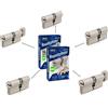 GERCAR Pro 5x cilindro di serratura/cilindro per porta a profilo o con pomolo MIX 60/70/80/90 mm - combinazione libera di cilindri di dimensioni diverse con la stessa chiave - con 25 chiavi - OKS