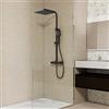 OCEAN ITALY S.R.L. OCEAN ITALY Colonna Doccia con Miscelatore Termostatico, Soffione Doccia Quadrato 30x30cm con Rubinetto Larghezze 28cm Diametro 40mm, Doccetta Quadrato 250x97mm, nero