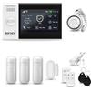 HUXGO® HXA007 Sistema di allarme casa senza fili con Sirena WiFi + GSM | Antifurto casa kit con 1x sensori di allarme per finestre/portes, 3x rilevatori di movimento