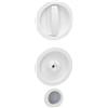 Brackle Kit Serratura per Porte Scorrevoli - Cromo Satinato e Oro, Quadrato e Tondo, Alta Qualità e Design Moderno (Bianco, Tondo)