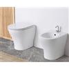 Generico OPERA SANITARI Coppia Vaso e Bidet senza brida filo muro Zero
