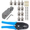 OxoxO - Pinza crimpatrice per connettori coassiali RF con connettori BNC, Connector Crimping & Stripper Cutter Tool Kit