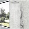 AICA ITALY SRL Colonna Doccia, AICA ITALY, Soffione Doccia Quadrato 20x20cm Acciaio Inox con Rubinetto Termostatico Diametro 40mm, Saliscendi Doccia Quadrato Regolabile 73-115cm