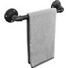 Livabber Portasciugamani per tubi industriali, rustici in ferro da bagno, accessori per portasciugamani da bagno, resistente supporto da parete, nero (40,5 cm)