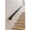 FERMEG Corrimano in Ferro Nero Opaco, Sezione 40x40 mm, Supporti e Tasselli Inclusi, Lunghezze 50-400 cm (Nero Opaco, 80 cm)
