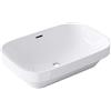 doporro Lavabo da Appoggio 61,6x41,5x16,5cm, Lavandino Bagno in Ceramica Nano Rivestimenti Brüssel5082, Bianco