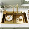 KOOGIMDDR oro lavello cucina 1 vasca 80×45m, lavello a cascata cucina multifunzionale, cascata lavello cucina acciaio inox setcon Rubinetto Estraibile, Dispenser di Sapone