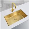 HESHEQ Lavello da cucina in oro Lavandino in Acciaio Inox Vasca Unica Lavabo da Cucina Incasso al mobile Lavandino Commerciale Con miscelatore Cestello di scarico for cucine,balconi,bar(60*40cm(23.6*15.7))