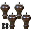 sgxxkj123 4pz Gambe per Mobili in Legno, Piedini di Ricambio per Divano, Gambe da Tavolo Fai-da-te, Per Letto Poltrona Divano Tavolino Da Caffè, Carica Fino 800Kg(Color:brown,Size:12cm/4.72in)