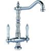 Futchoy Rubinetto in ottone retrò in ceramica per il bagno, miscelatore a due maniglie, miscelatore per lavabo, per bagno