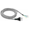 Electraline 48000 Prolunga per Ferro da Stiro, Lunghezza 2,8 m, 10 A 130V, Sezione Cavo 3x0.75 mm, Nero/Bianco