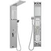 NAIZY Pannello doccia con rubinetto, sistema 5 in 1 con ripiano integrato, set multifunzione con doccetta per massaggio, cascata e pioggia, rubinetto in acciaio inox 304