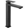 Inbagno Miscelatore Lavabo Bagno Alto Monocomando In Ottone Nero Opaco Della Linea Kubo, Completo Di Piletta Click Clack E Kit Di Montaggio