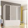 Arredobagnoecucine Box parete vasca doccia sopravasca apertura 3 lati,cm.70x140x70x(h)150