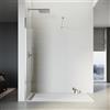 SONNI Walk in Box Doccia 110 x 200 cm, Parete Doccia Fissa in Cristallo 8mm, Vetro Trasparente Temperato Rivestimento Nano, Regolabile con Stabilizzatore