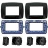 Di Tutto Per Tutti® Set Completo 8 Pezzi Living Light Compatibile, 2 Placca 3 Posti, 2 Supporto 3 Posti, 2 Shuko 2P + T e 2 Presa Bipasso 2P+T 16A 250V, Nero
