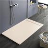 bagno super piatto doccia in mineralmarmo color crema, 3 cm., effetto pietra ardesia, antiscivolo, Lisbona (80x80), piletta gratis
